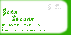 zita mocsar business card